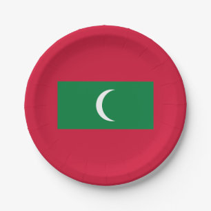 Maldives Flag Paper Plate