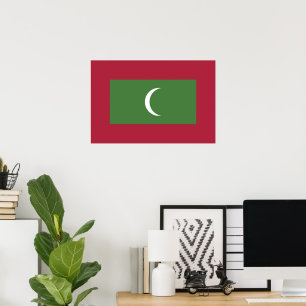 Maldives flag poster