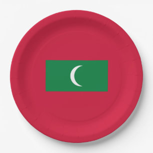 Maldives Flag (Republic of Maldives) Paper Plate