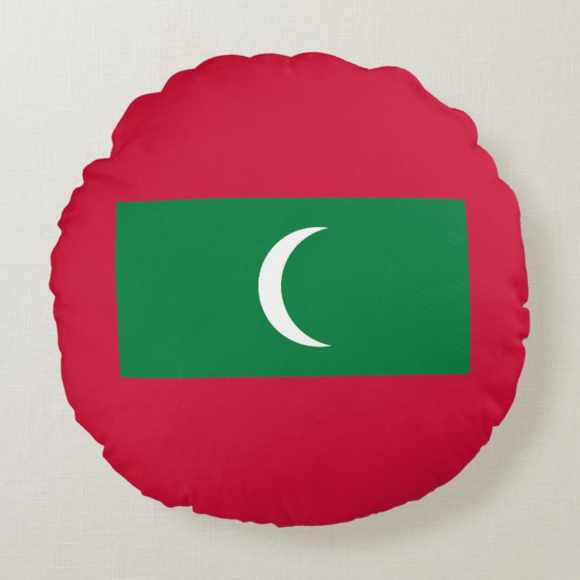 Maldives Flag Round Cushion (Front)