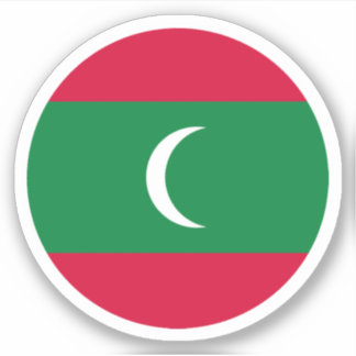 Maldives Flag Round Sticker