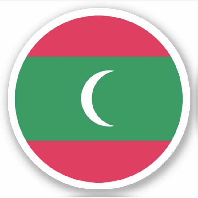 Maldives Flag Round Sticker (Front)