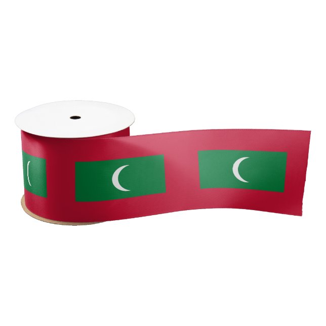 Maldives Flag Satin Ribbon (Spool)