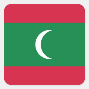 Maldives Flag Square Sticker