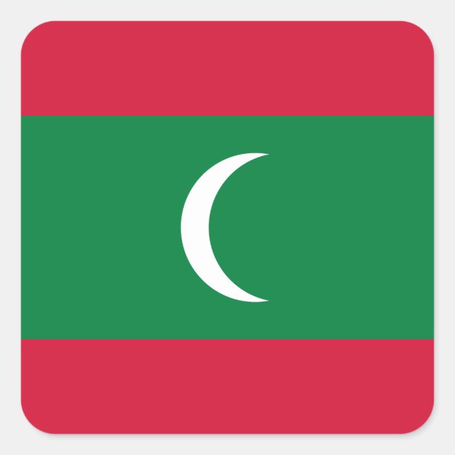 Maldives Flag Square Sticker (Front)