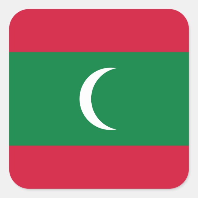 Maldives Flag Square Sticker (Front)