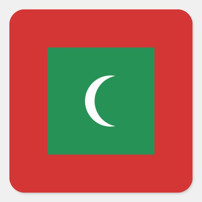 Maldives Flag Sticker (Front)
