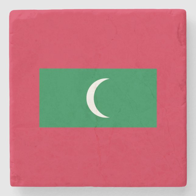 Maldives Flag Stone Coaster (Front)
