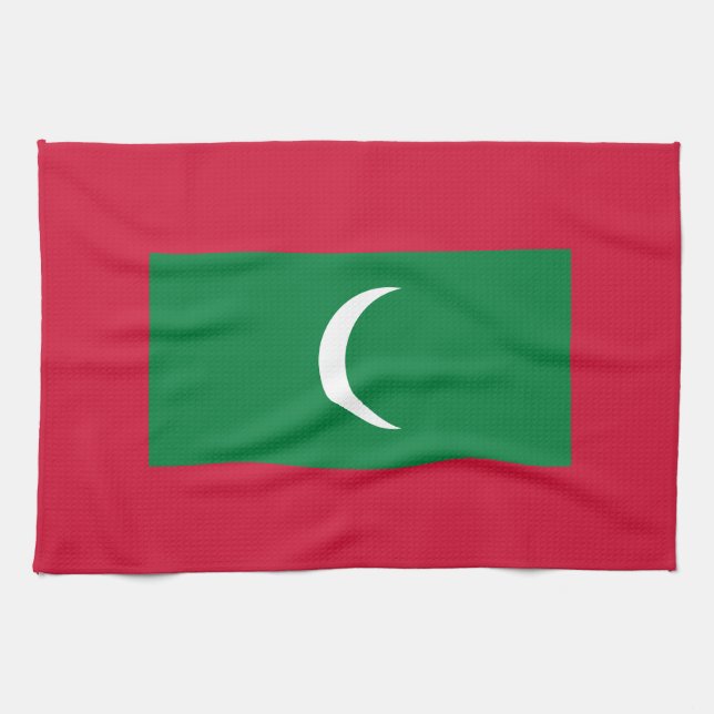 Maldives Flag Tea Towel (Horizontal)