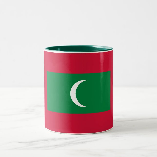 Maldives Flag Two-Tone Coffee Mug (Center)