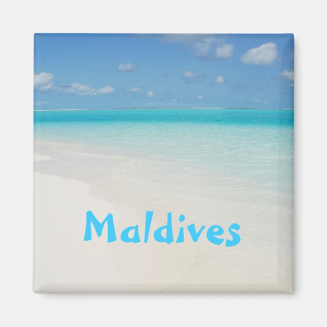 Maldives honeymoon beach island scene magnet (Front)