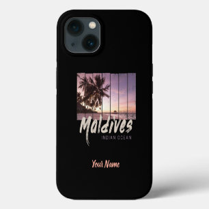 Maldives Indian Ocean vintage sunset souvenir iPhone 13 Case