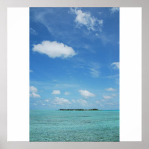 Maldives Island with gorgeous water/cloudscape Poster