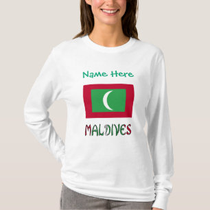 Maldives Maldivian Flag Green Personalisation T-Shirt