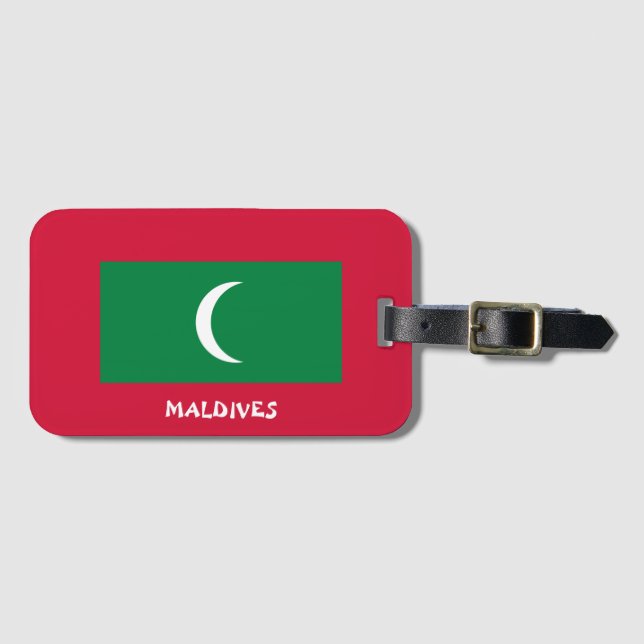 Maldives National Flag Patriotic Luggage Tag (Front Horizontal)