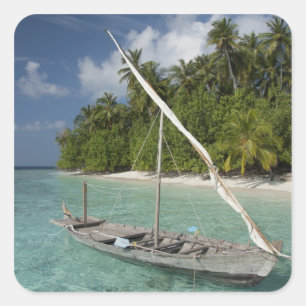Maldives, North Male Atoll, Island of Kuda Square Sticker