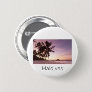 Maldives Ocean Indian Beach Sunset Island Souvenir 6 Cm Round Badge