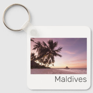 Maldives Ocean Indian Beach Sunset Island Souvenir Key Ring