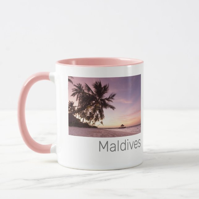 Maldives Ocean Indian Beach Sunset Island Souvenir Mug (Left)