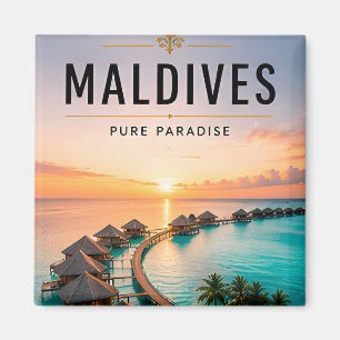 🏝️ Maldives Overwater Villa Paradise Modern Magnet