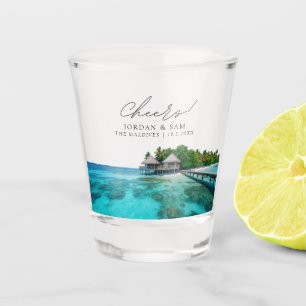Maldives Photo Wedding Favour Cheers Shot Glass