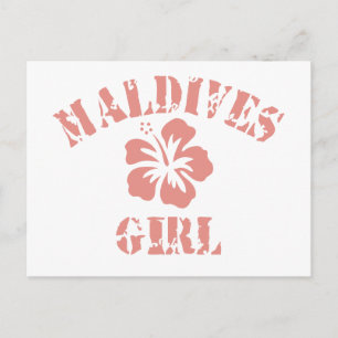 Maldives Pink Girl Postcard