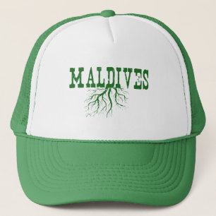 Maldives Rooted Tree Roots Maldivian Word Art Trucker Hat