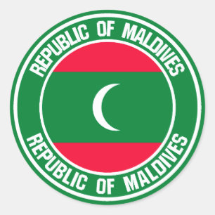 Maldives Round Emblem Classic Round Sticker