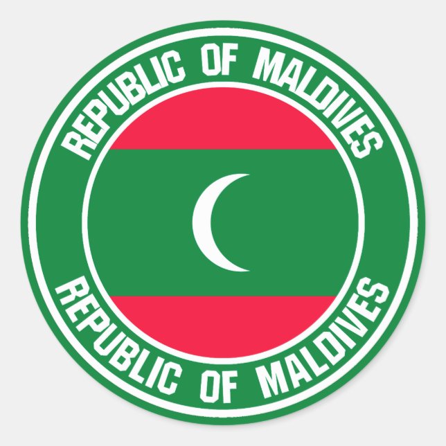 Maldives Round Emblem Classic Round Sticker (Front)