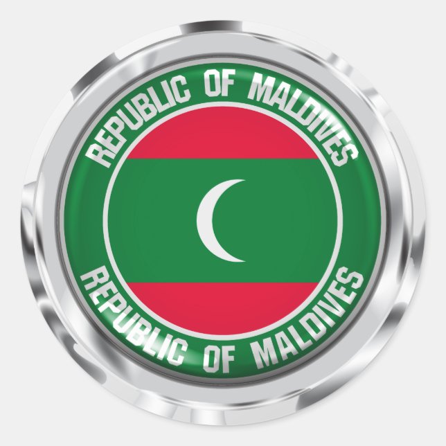 Maldives Round Emblem Classic Round Sticker (Front)