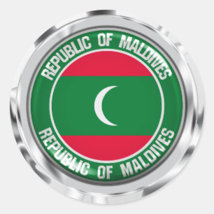 Maldives Round Emblem Classic Round Sticker