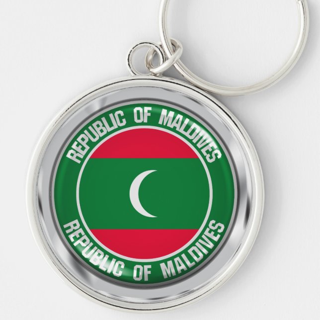Maldives Round Emblem Key Ring (Front)