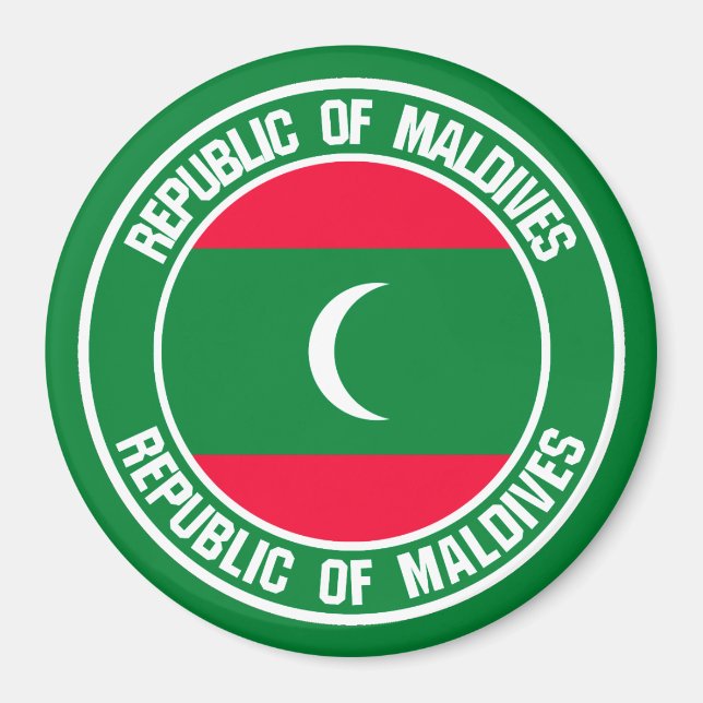 Maldives Round Emblem Magnet (Front)