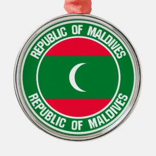 Maldives Round Emblem Metal Tree Decoration