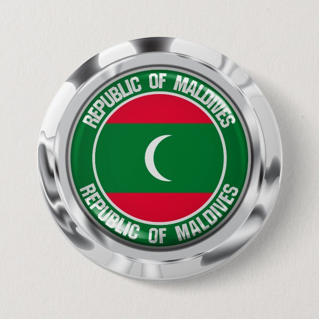 Maldives Round Logo 7.5 Cm Round Badge (Front)