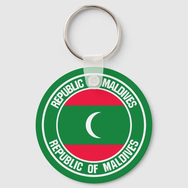 Maldives Round Logo Key Ring (Front)