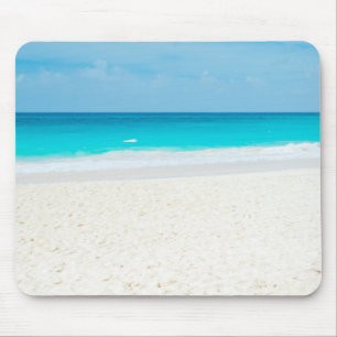 Maldives Sand Blue Sea Sky White Clouds Template Mouse Mat