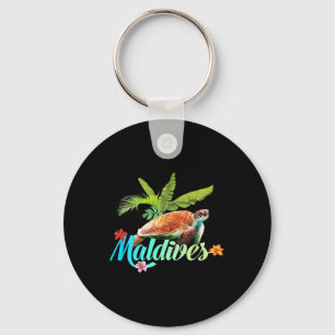 Maldives Sea Turtle Hibiscus Island Gift Beach Sou Key Ring