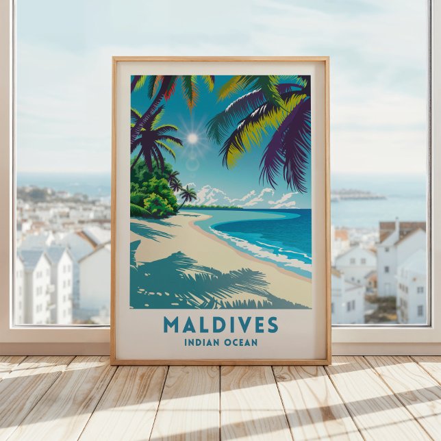Maldives Travel Print Poster Indian Ocean Wall Art (Creator Uploaded)
