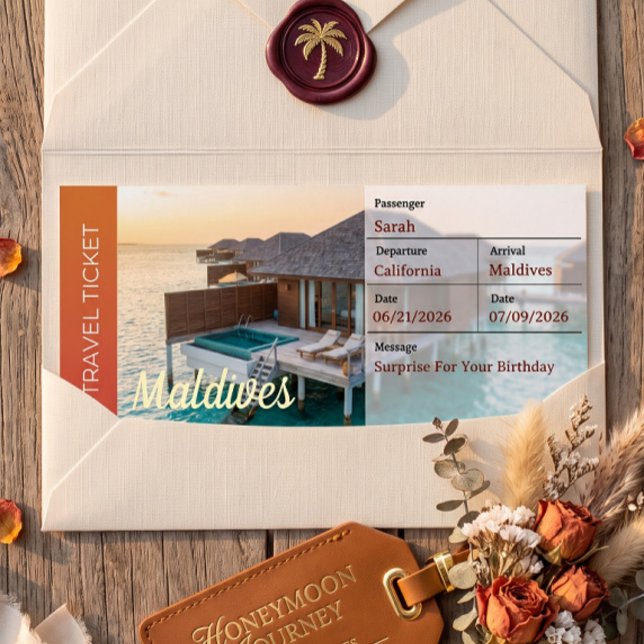 Maldives Trip Surprise Boarding Pass Invitation (Creator Uploaded)