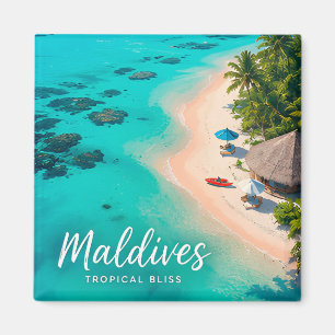 🧲 Maldives Tropical Beach Vacation Memory 🌴 Magnet