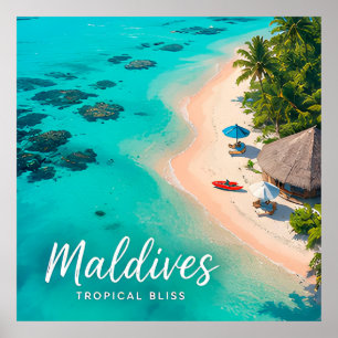🧲 Maldives Tropical Beach Vacation Memory 🌴 Poster