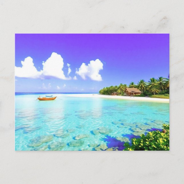 Maldives Tropical Sunset Postcard (Front)