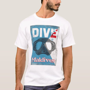 Maldives Vintage Scuba Diving Mask T-Shirt