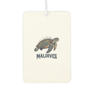 Maldives Vintage Sea Turtle Travel Shirt Design_1 Car Air Freshener