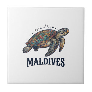Maldives Vintage Sea Turtle Travel Shirt Design_1 Tile