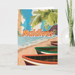 Maldives Vintage travel poster Holiday Card