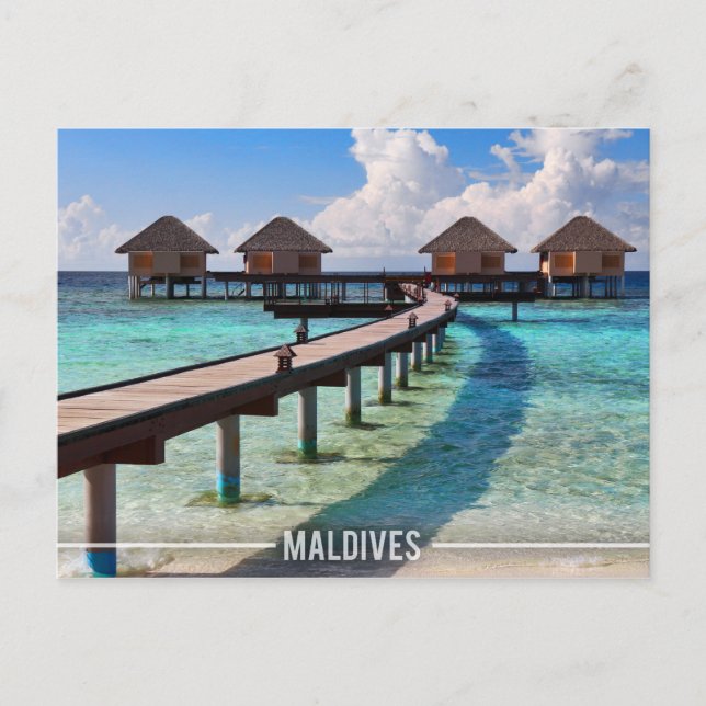 Maldives Water Bungalows Postcard (Front)