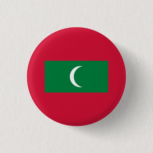 Maldivian Flag, Flag of Maldives 3 Cm Round Badge (Front)