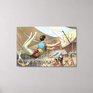 Male Acrobats Performing At A Circus Canvas Print